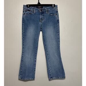 Women's Size 3 L.e.i. Vintage Y2K Low Rise Cropped Capri Light Wash Jeans 2000s